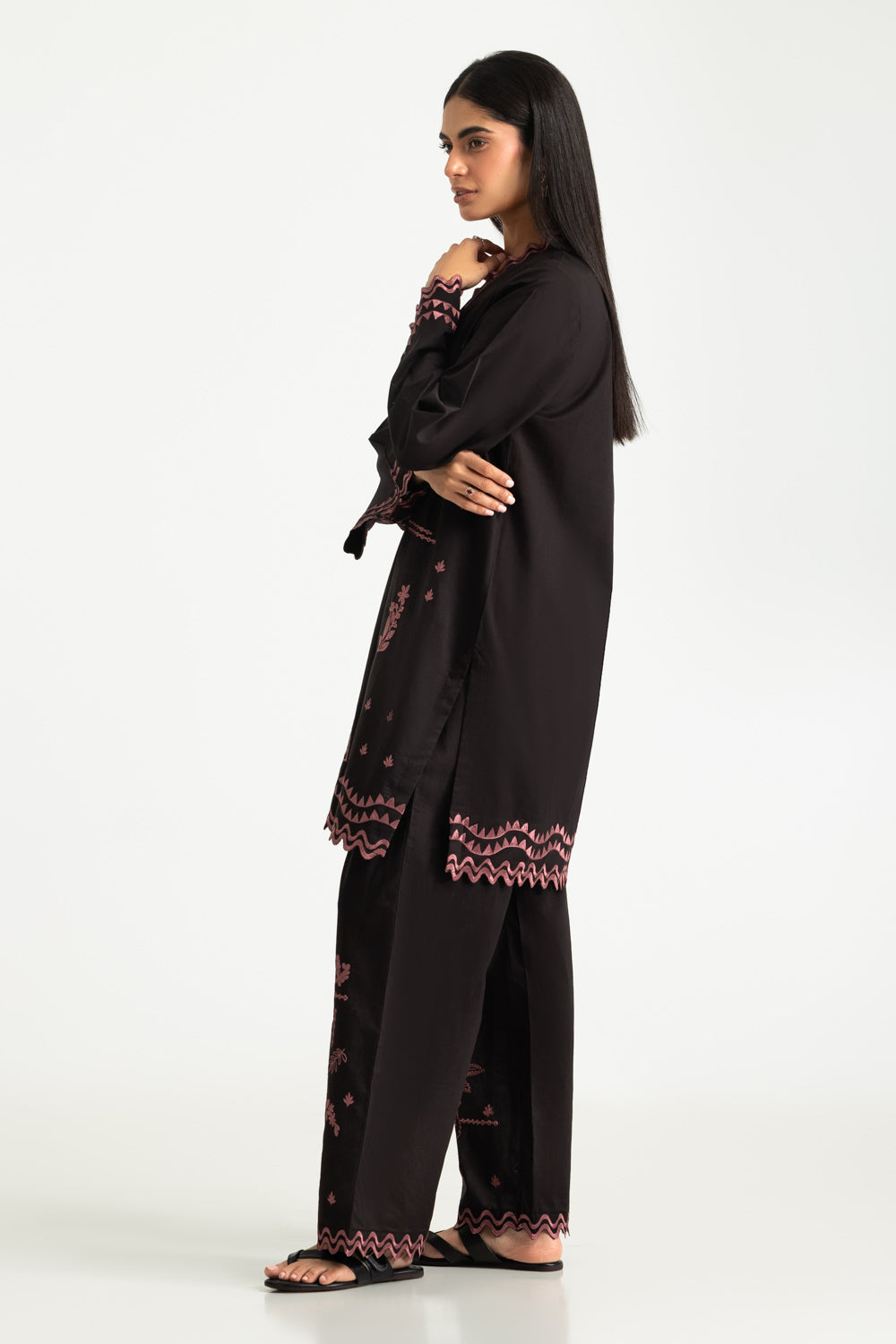 Cambric Embroidered Co-Ord Set