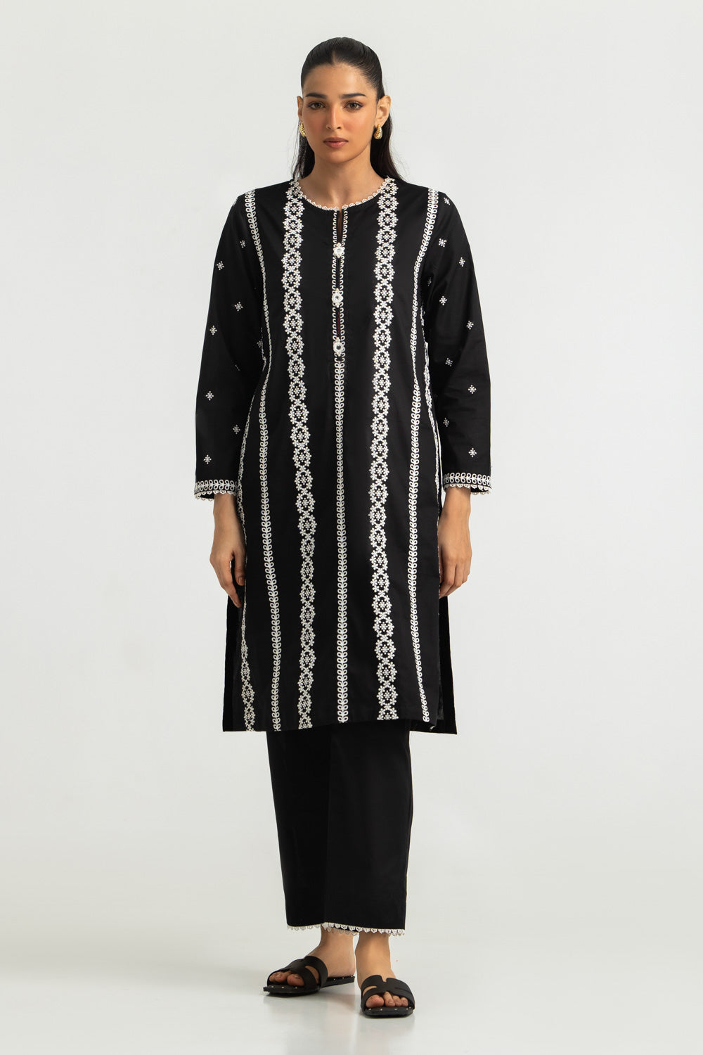 Cambric Embroidered Co-Ord Set