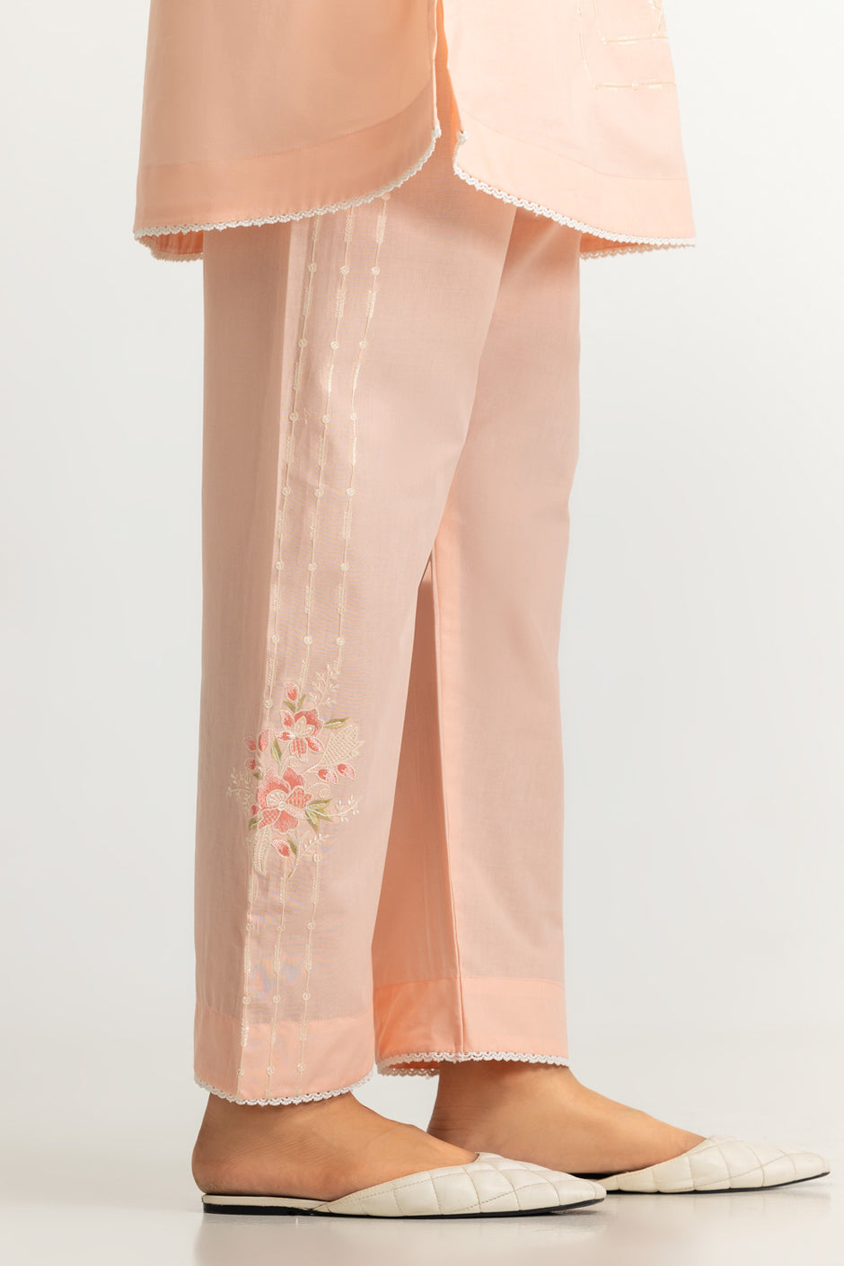 Cambric Embroidered Co-Ord Set