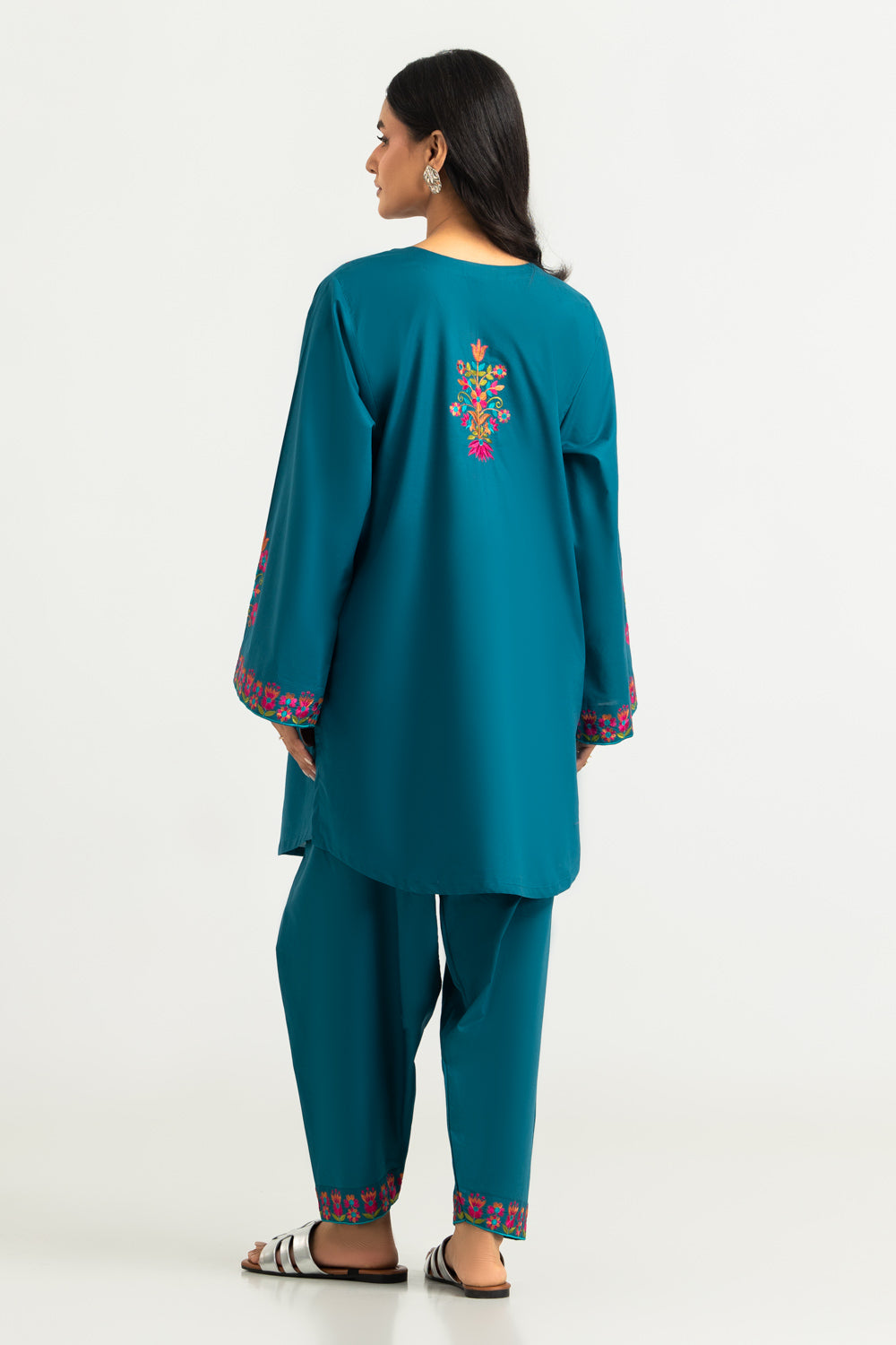 Cambric Embroidered Co-Ord Set