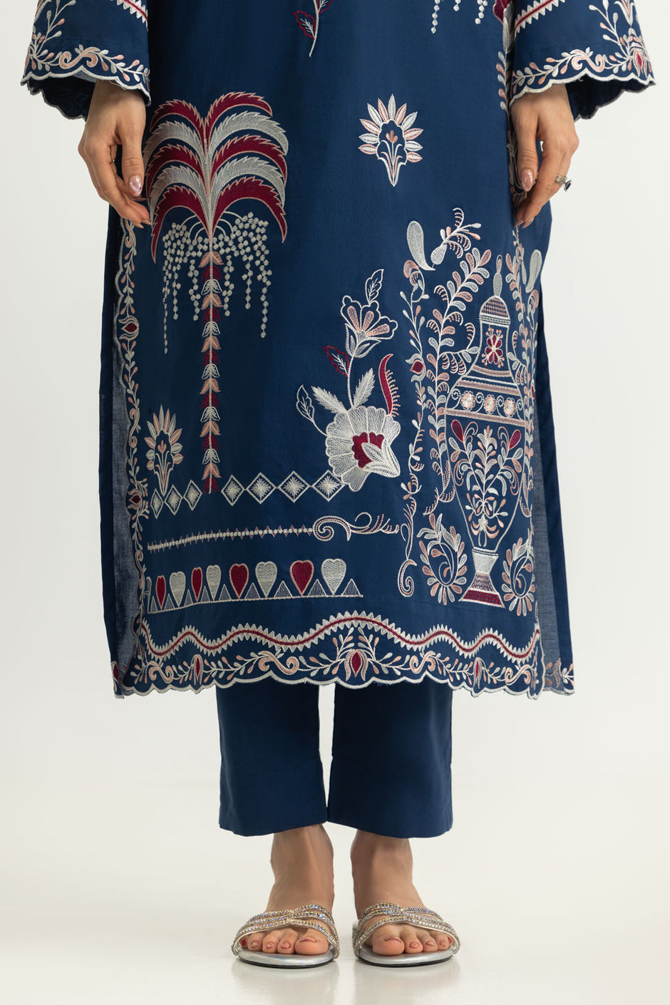 Cambric Embroidered Co-Ord Set