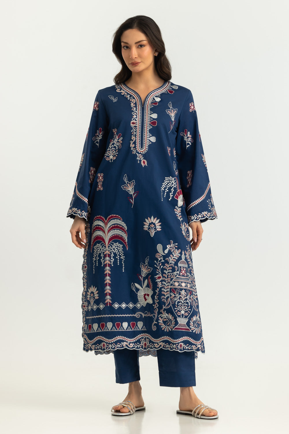 Cambric Embroidered Co-Ord Set