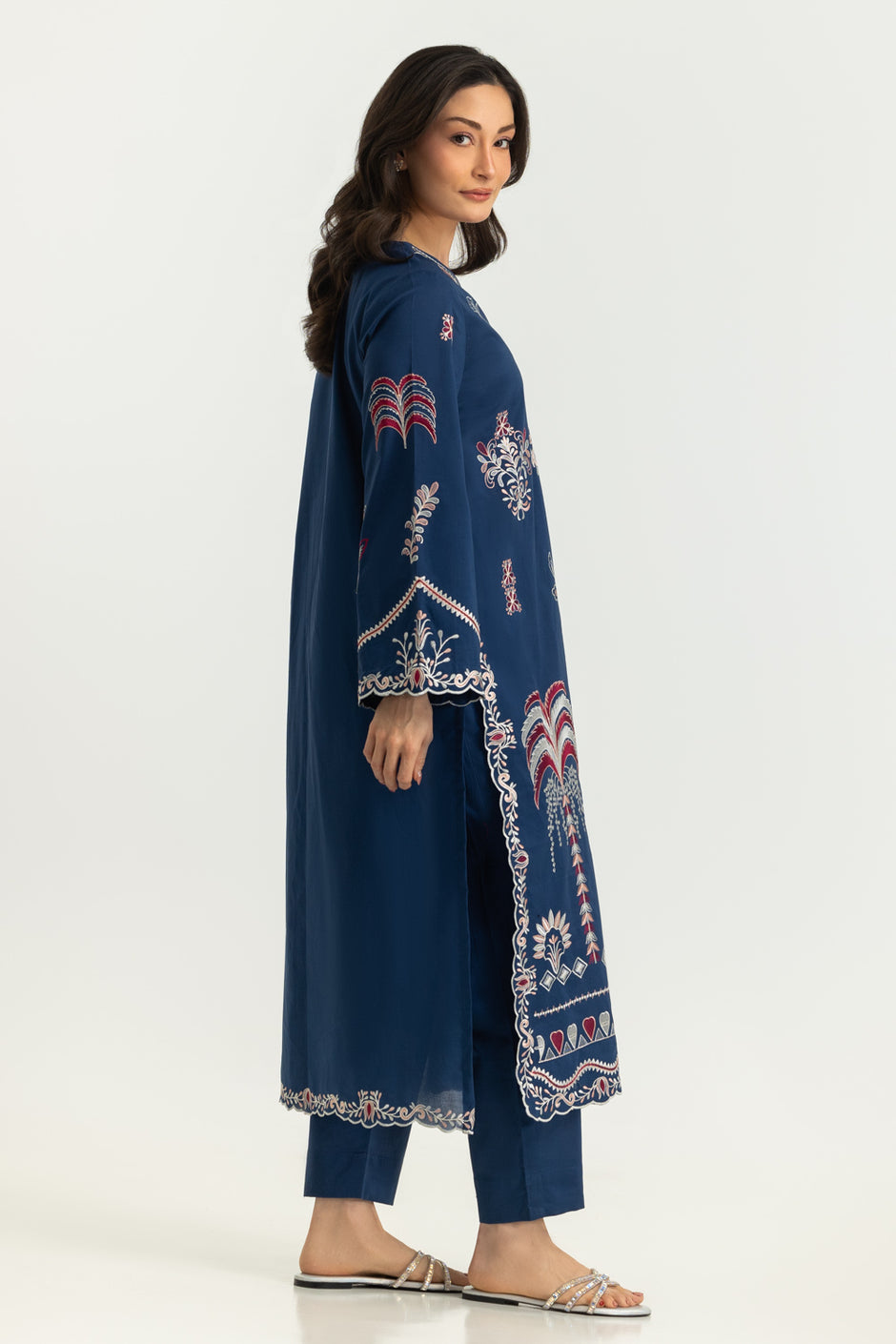 Cambric Embroidered Co-Ord Set