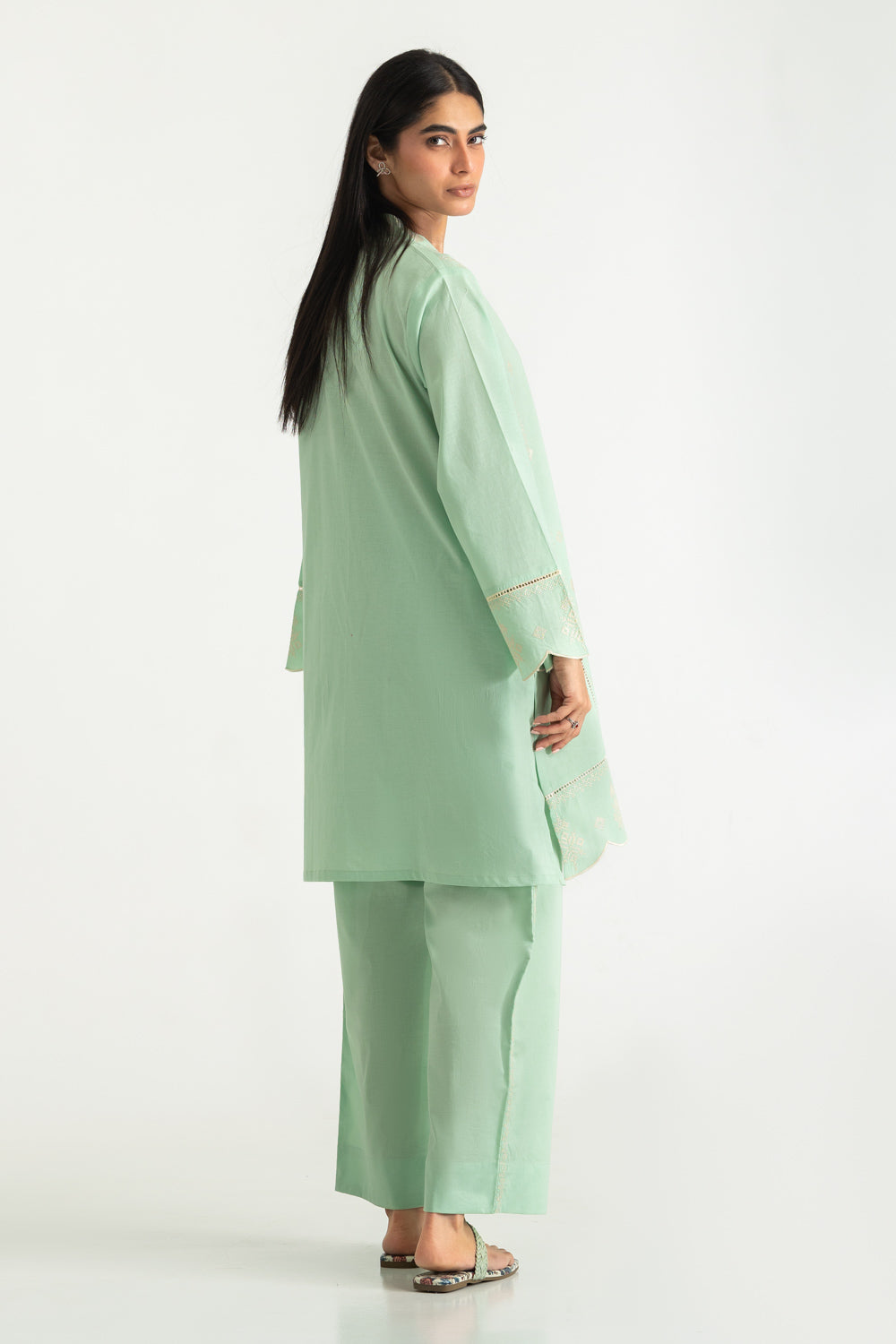 Cambric Embroidered Co-Ord Set