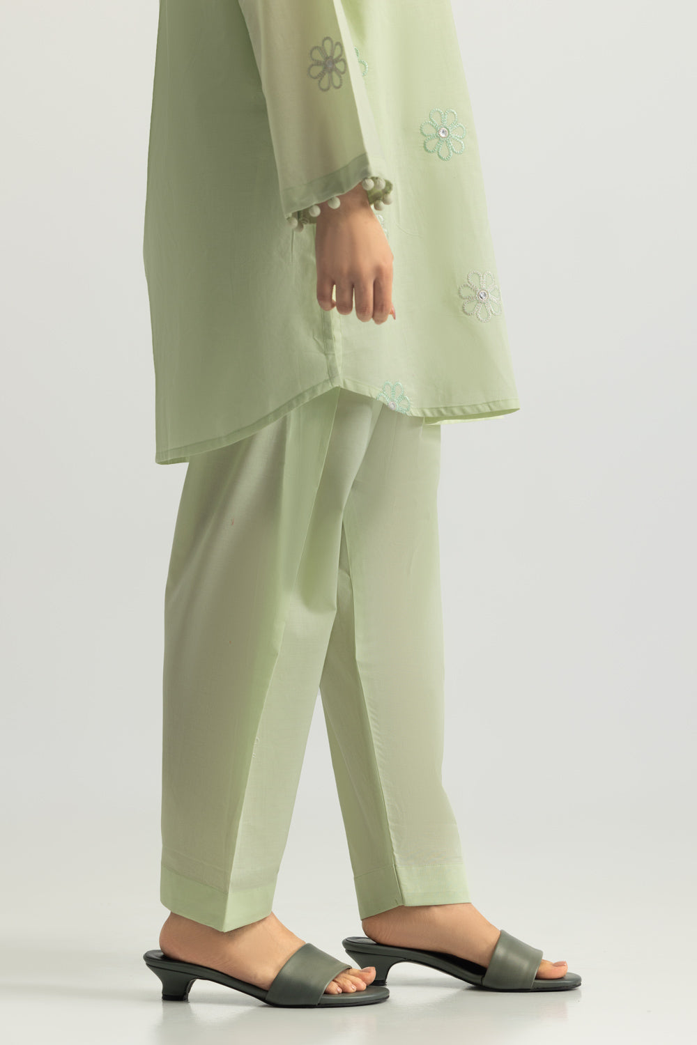 Cambric Embroidered Co-Ord Set