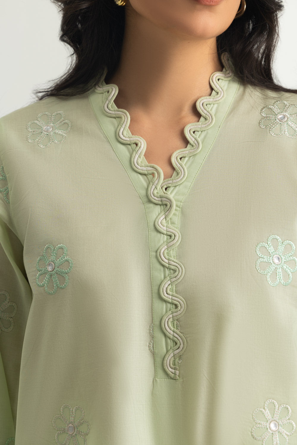 Cambric Embroidered Co-Ord Set