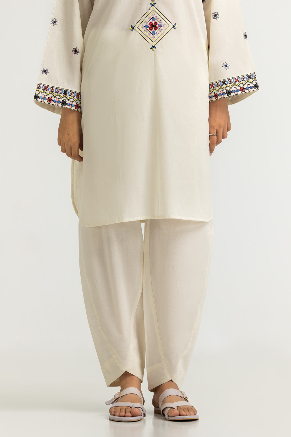 Cambric Embroidered Co-Ord Set