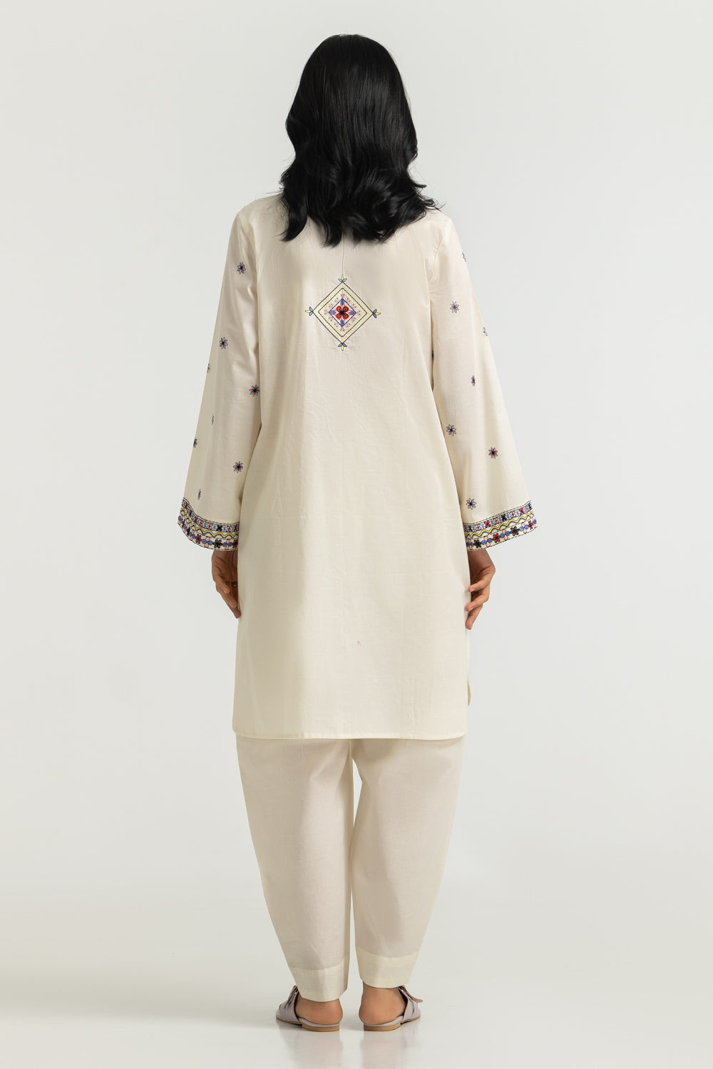 Cambric Embroidered Co-Ord Set