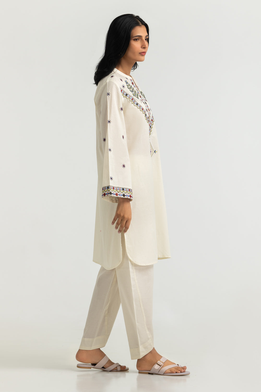 Cambric Embroidered Co-Ord Set