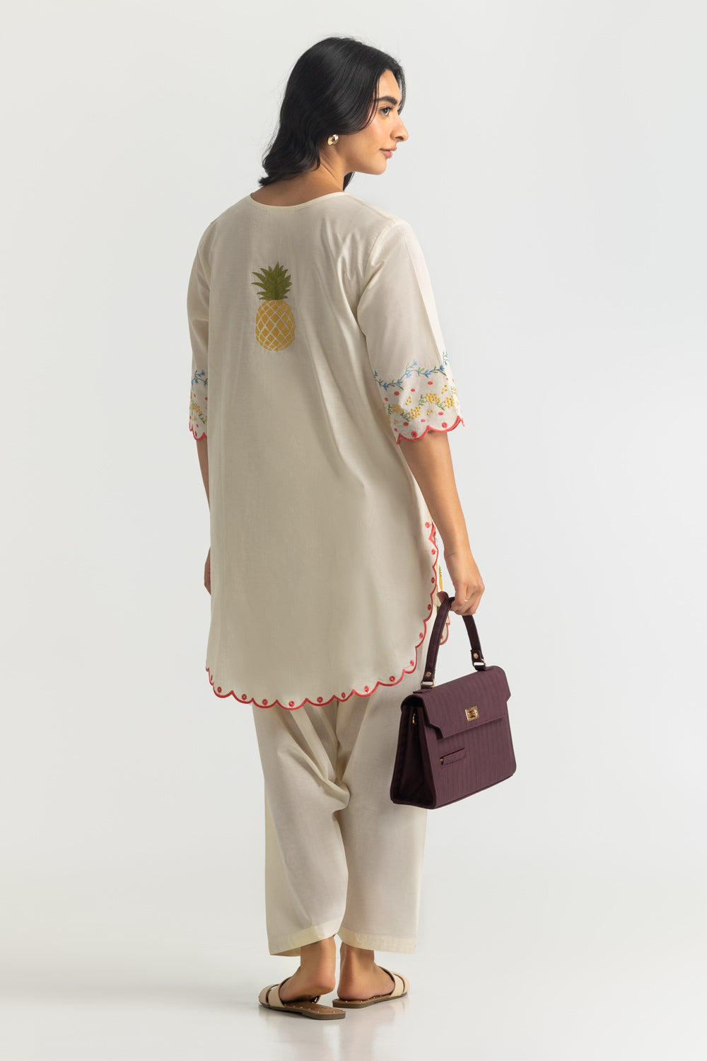Cambric Embroidered Co-Ord Set