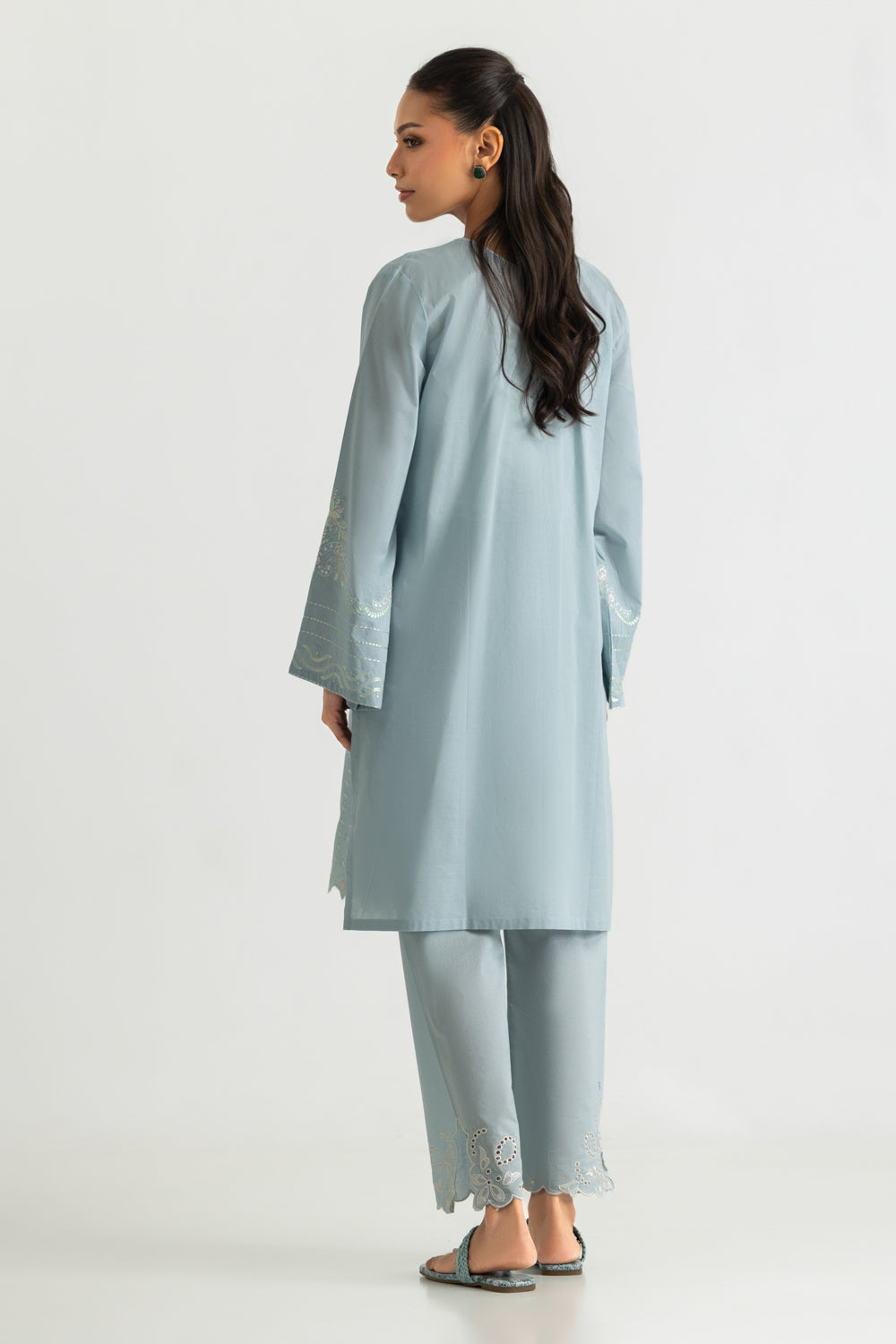 Cambric Embroidered Co-Ord Set