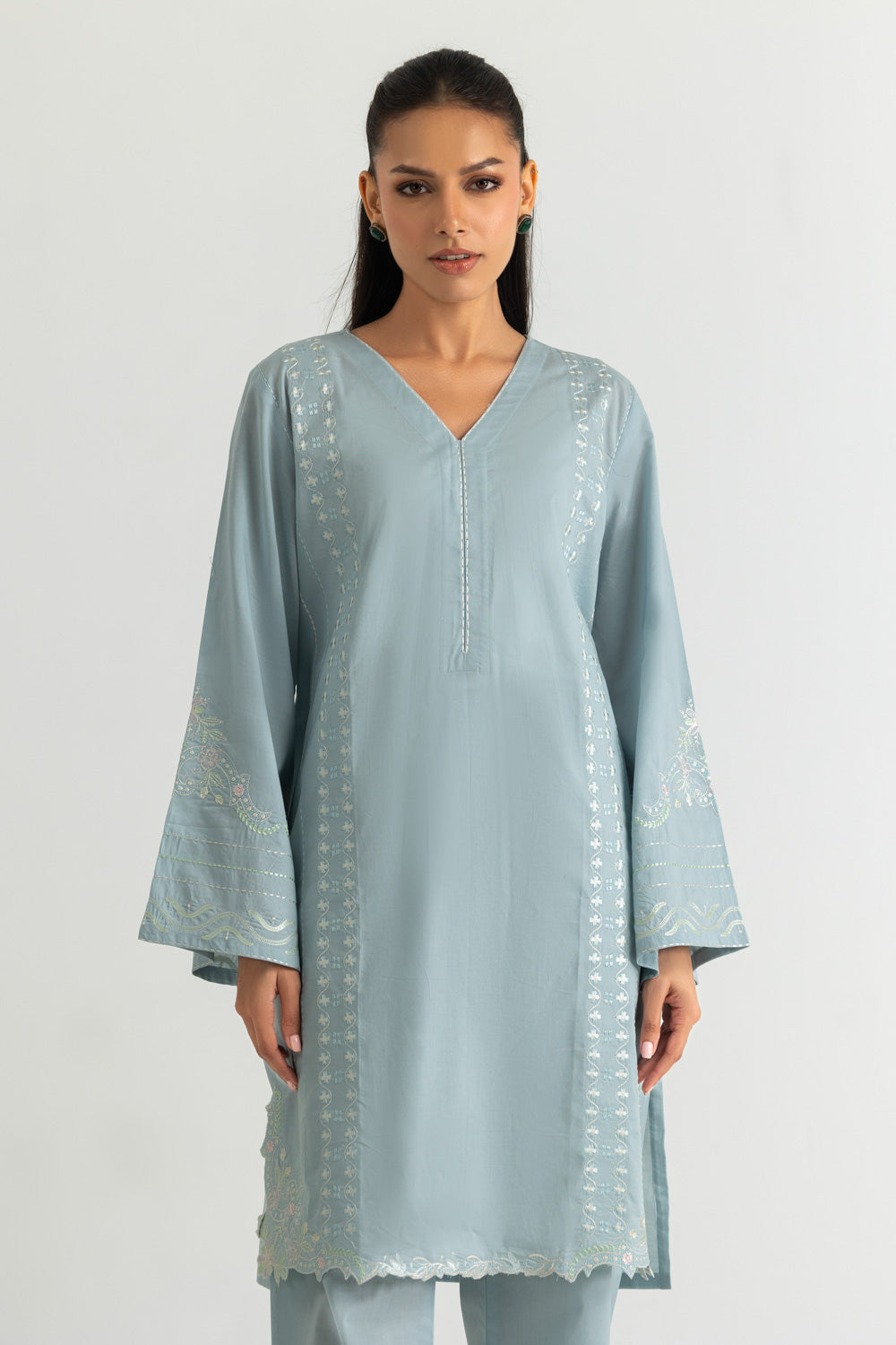 Cambric Embroidered Co-Ord Set