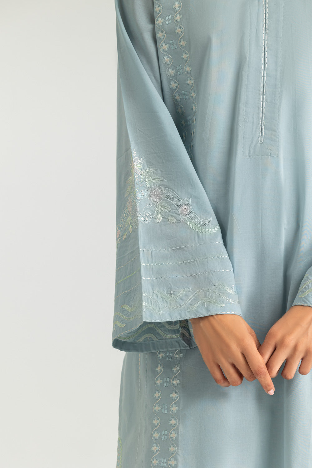 Cambric Embroidered Co-Ord Set