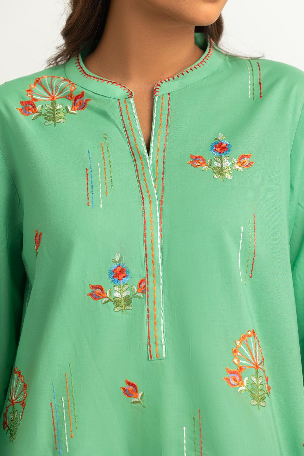 Cambric Embroidered Shirt And Print Shalwar
