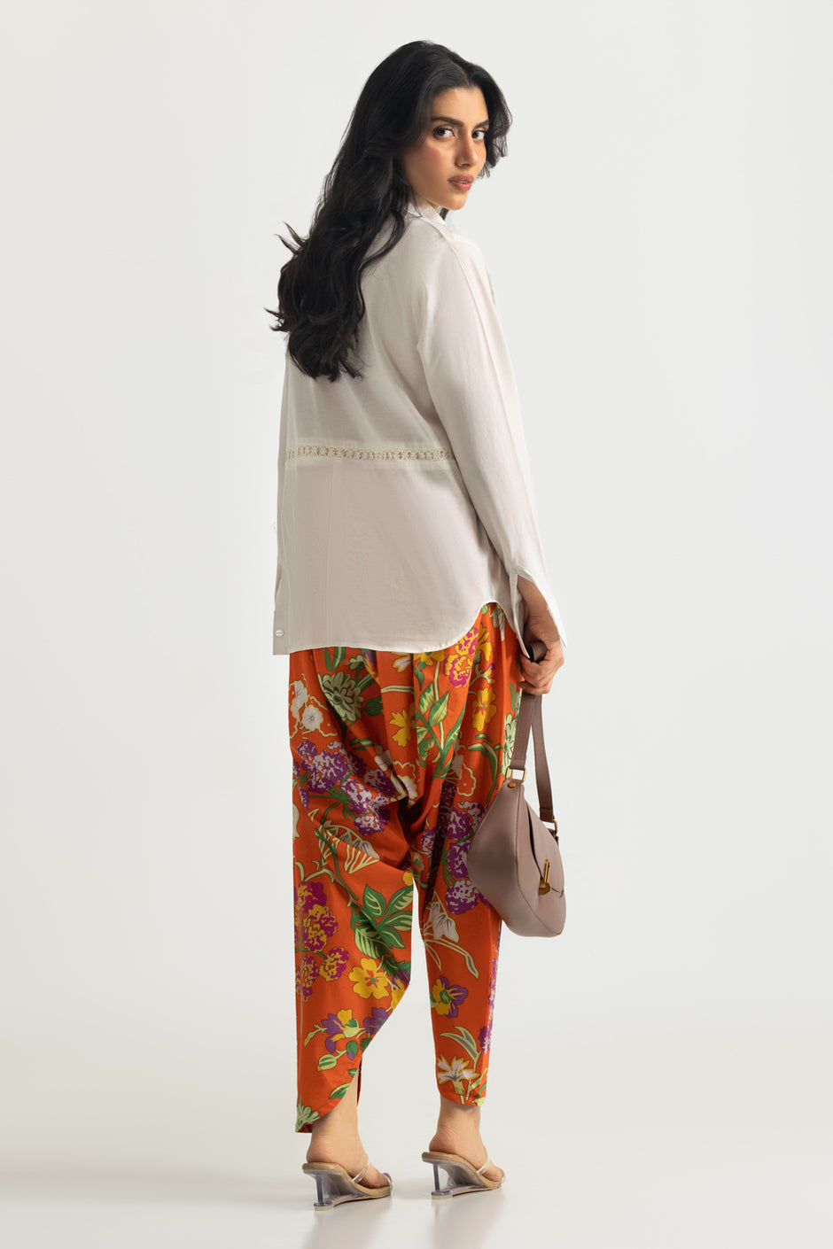 Cambric Embroidered Shirt And Printed Tulip Shalwar