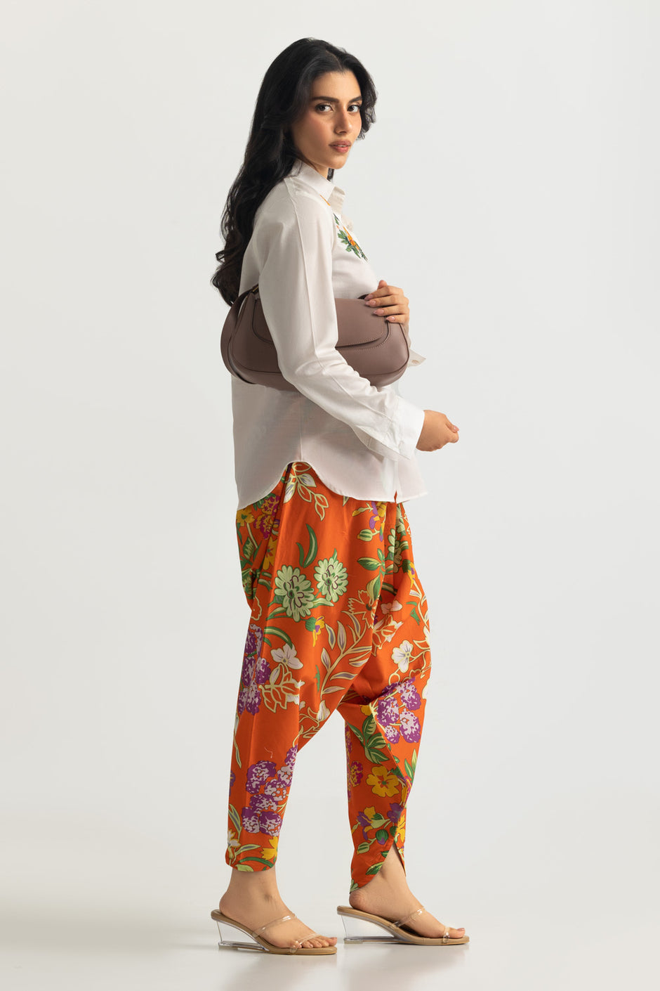 Cambric Embroidered Shirt And Printed Tulip Shalwar