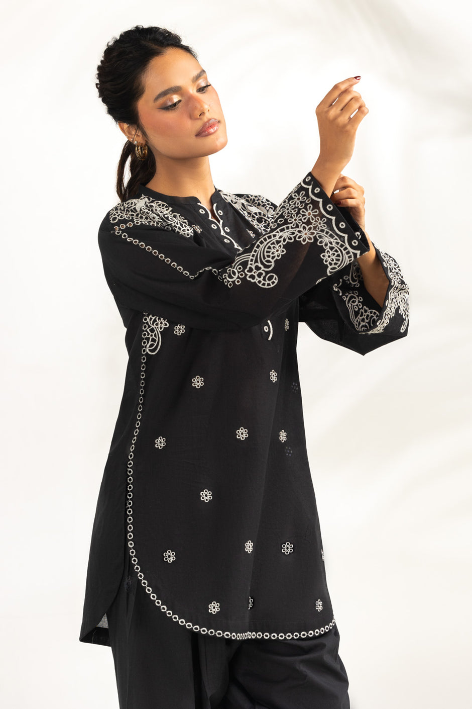 Cambric Embroidered Shirt And Trouser