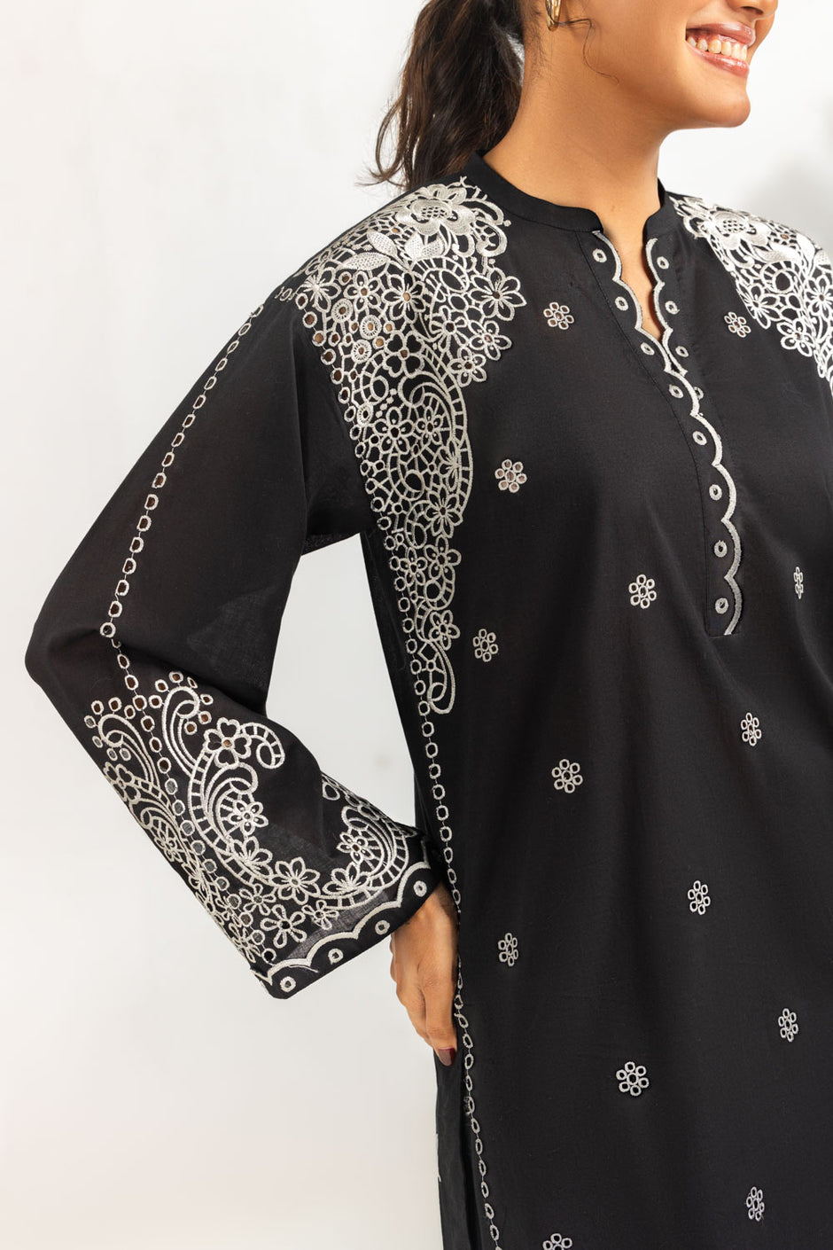 Cambric Embroidered Shirt And Trouser