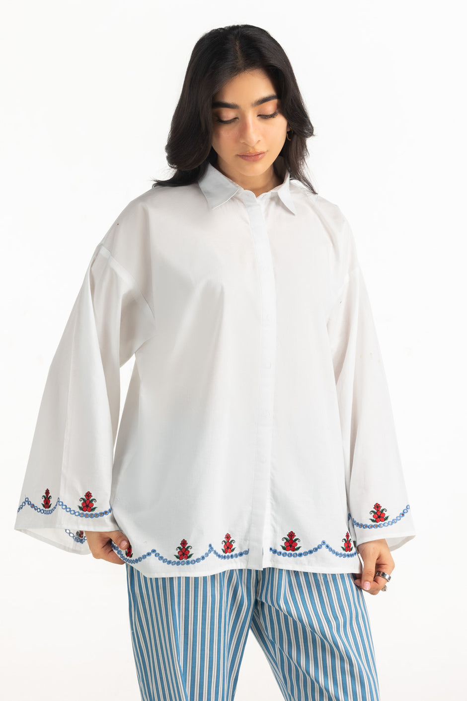 Cambric Embroidered Shirt And Trouser