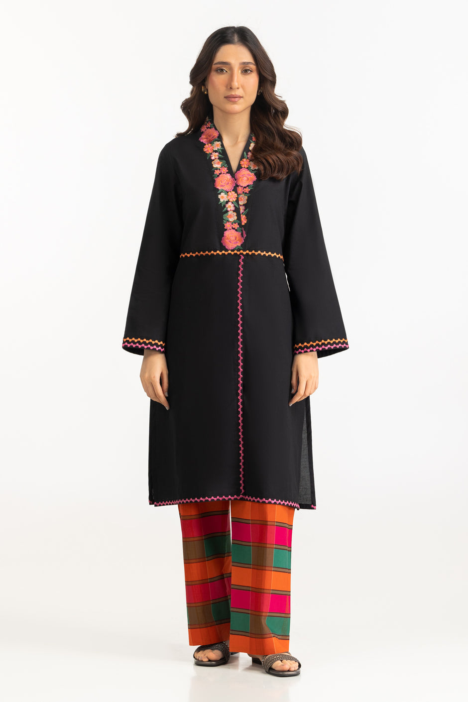 Cambric Printed Co-Ord Set With Embroidered IPST-77449