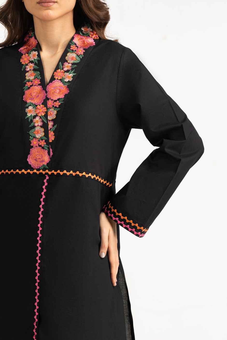 Cambric Printed Co-Ord Set With Embroidered IPST-77449