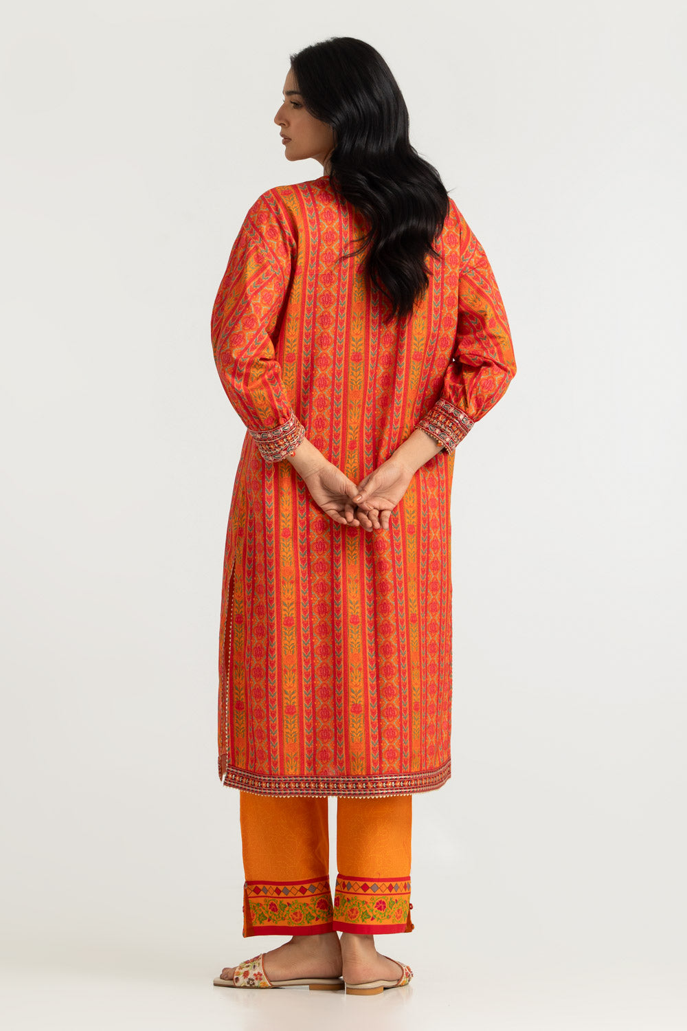 Cambric Printed Co-Ord Set With Embroidered