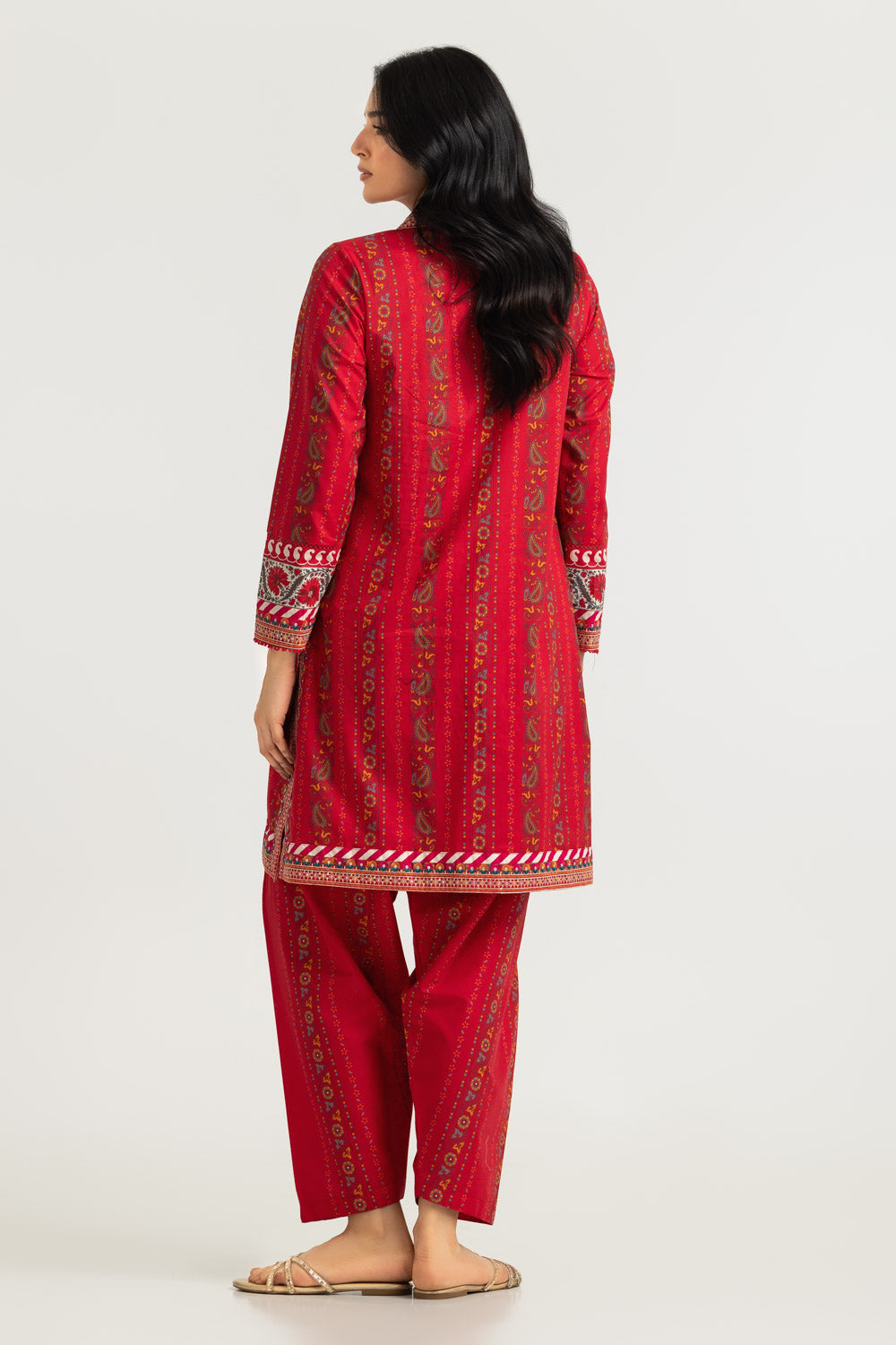 Cambric Printed Co-Ord Set With Embroidered
