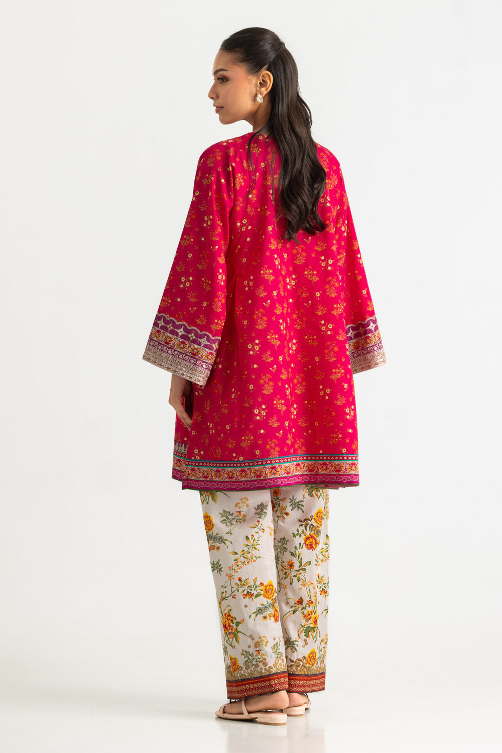 Cambric Printed Co-Ord Set With Embroidered