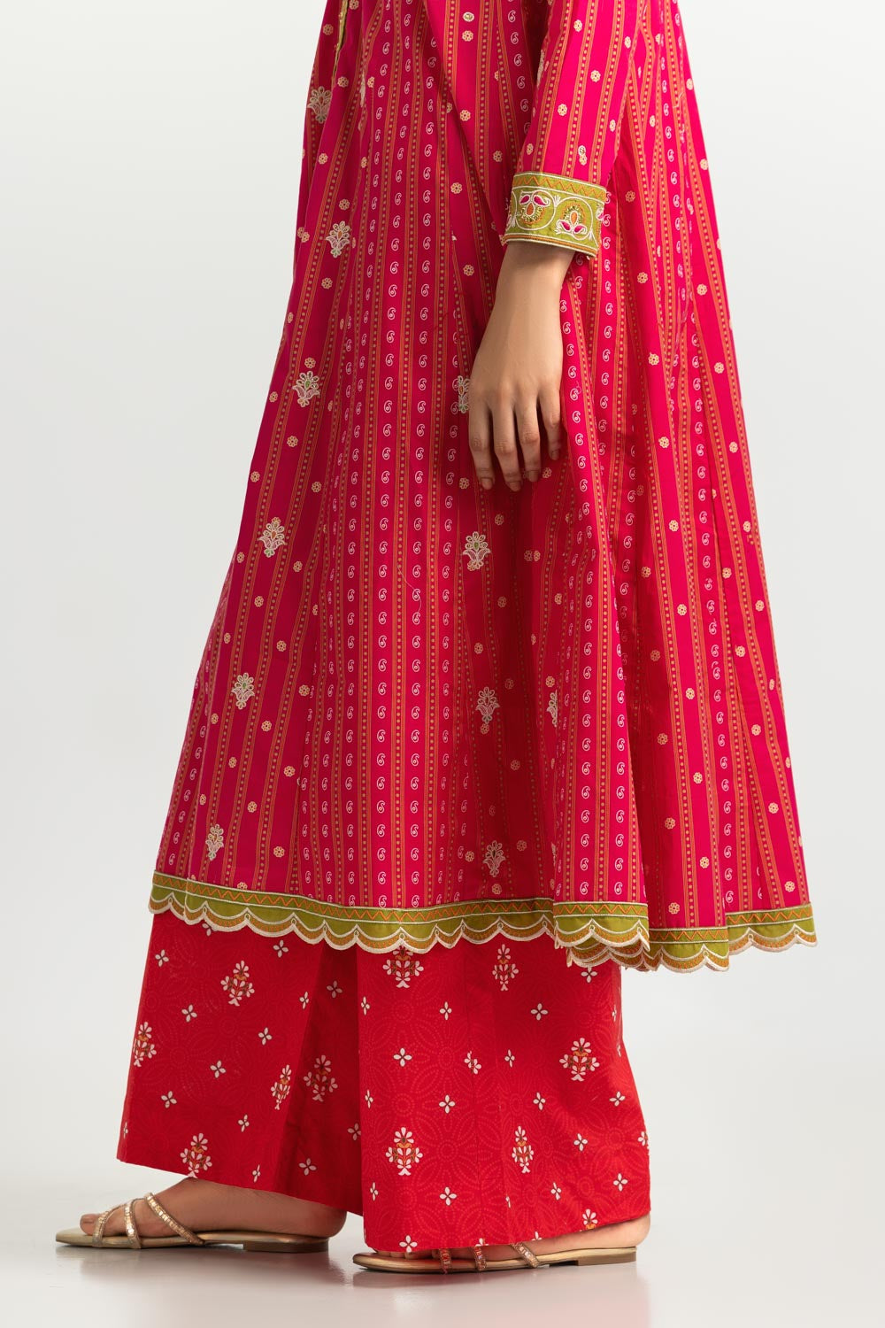 Cambric Printed Co-Ord Set With Embroidered