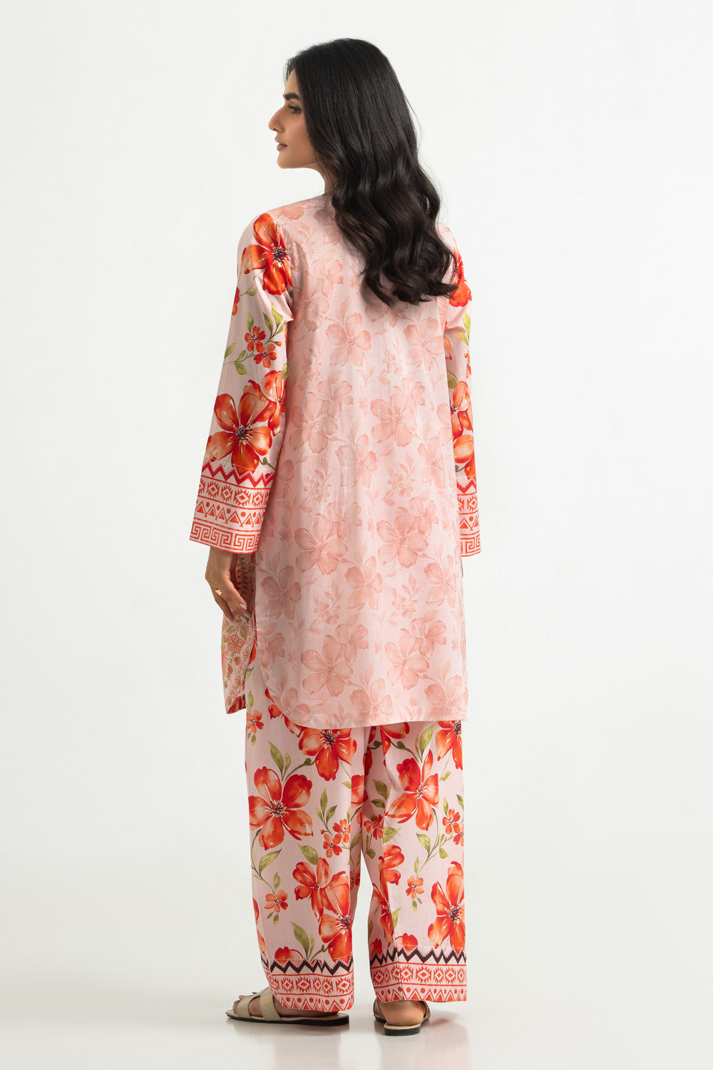 Cambric Printed Co-Ord Set With Embroidered