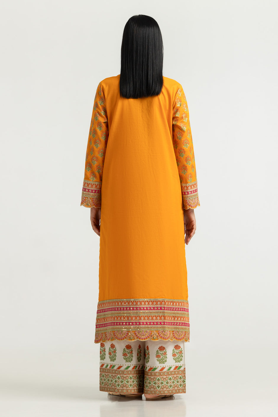 Cambric Printed Co-Ord Set With Embroidered