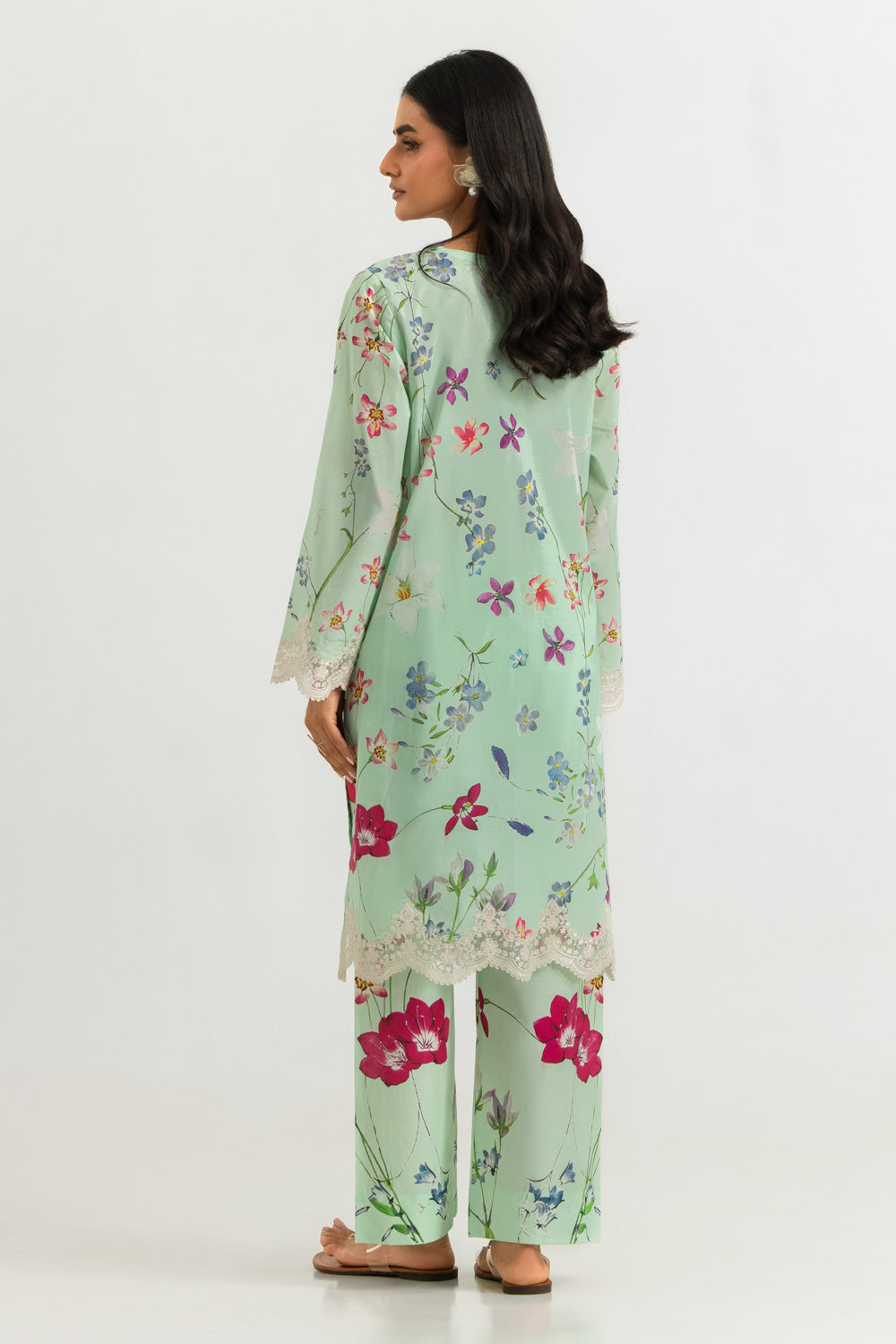 Cambric Printed Co-Ord Set with Embroidered