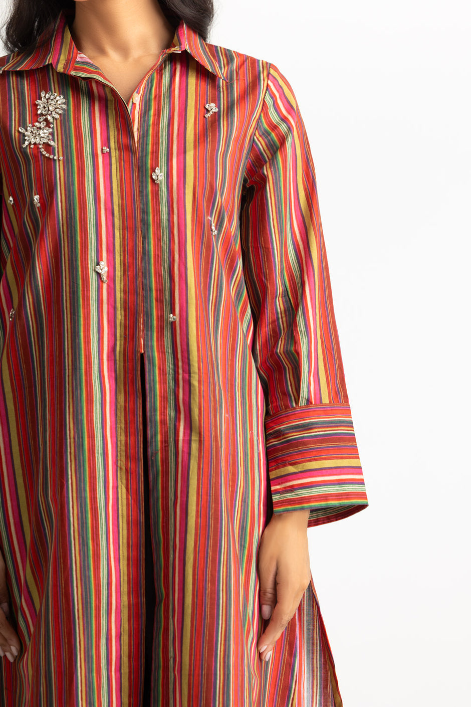 Cambric Printed Embellished Shirt