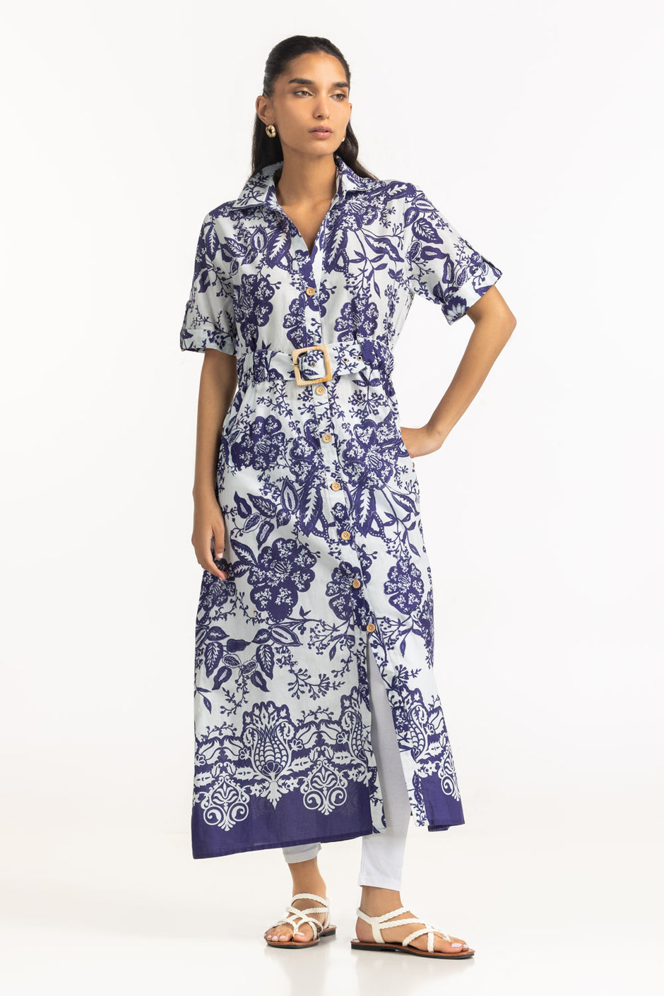 Cambric Printed Long Shirt