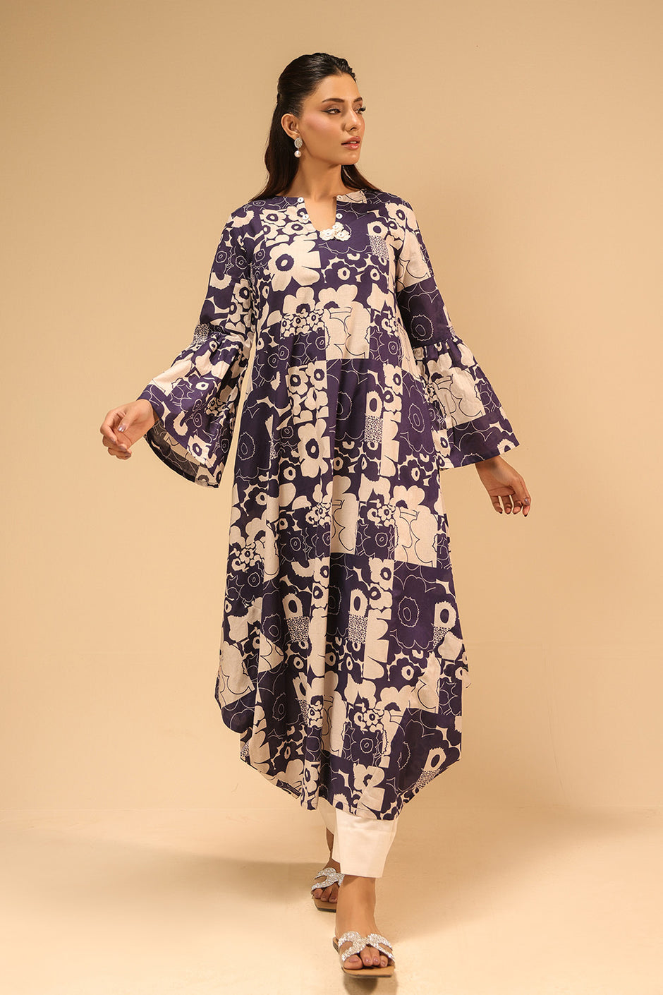 Cambric Printed Long Shirt