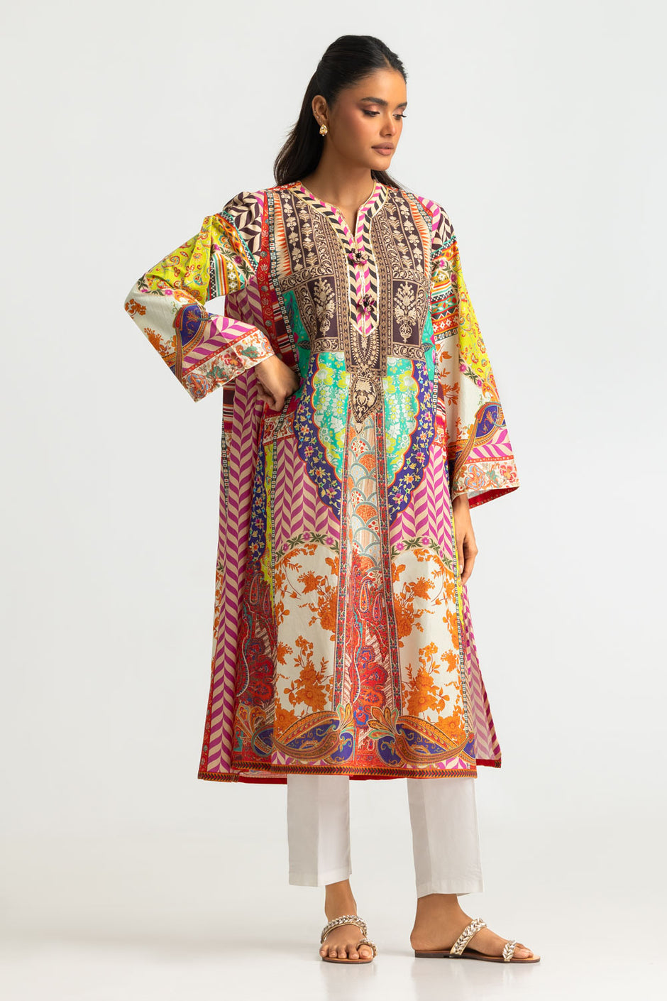 Cambric Printed Long Shirt