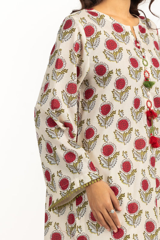 Cambric Printed Shirt And Embroidered Trouser IPST-77423
