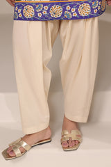 Cambric Printed Shirt And Trouser With Embroidered