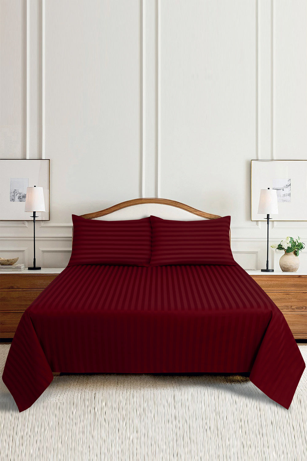 Cardinal Luxury Stripe Bed Sheet Set