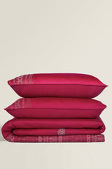 Carmine T-200 Embroidered Quilt Cover Set