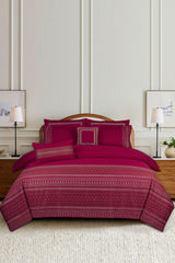 Carmine T-200 Embroidered Quilt Cover Set