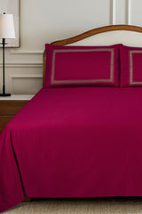 Carmine T-200 Embroidered Bed Sheet Set