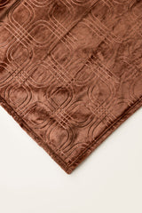 Carob Brown Embossed Single Ply Fleece Throw