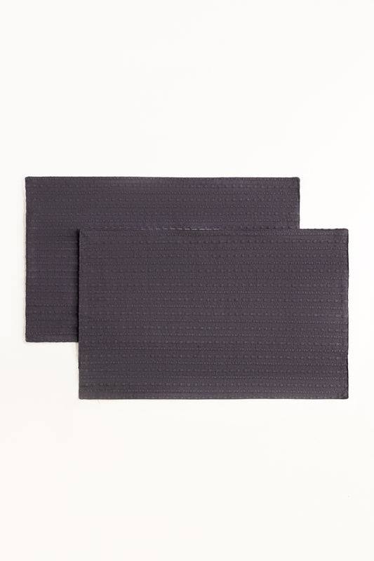 Charcoal Grey Dyed Placemat Pair