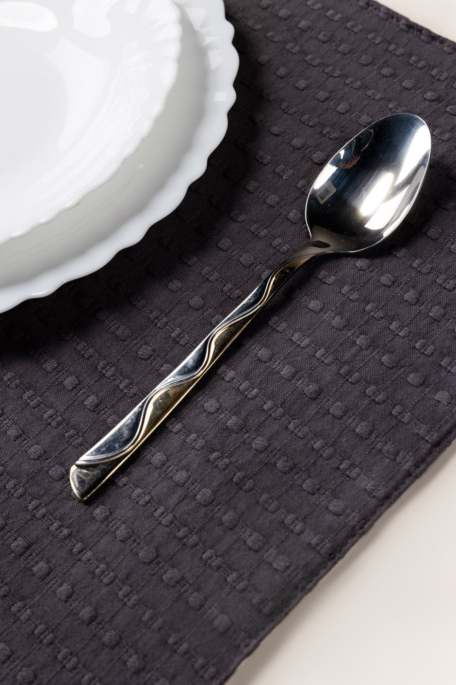 Charcoal Grey Dyed Placemat Pair