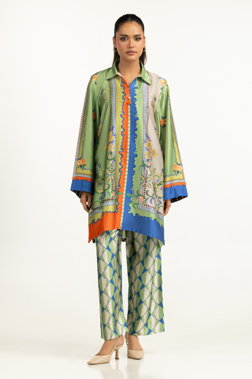 Charmeuse Silk Printed Co-Ord Set IUSTTS-1456