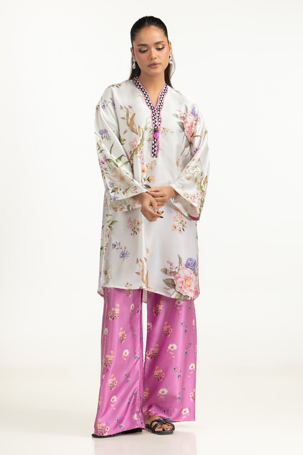 Charmeuse Silk Printed Co-Ord Set IUSTTS-1457