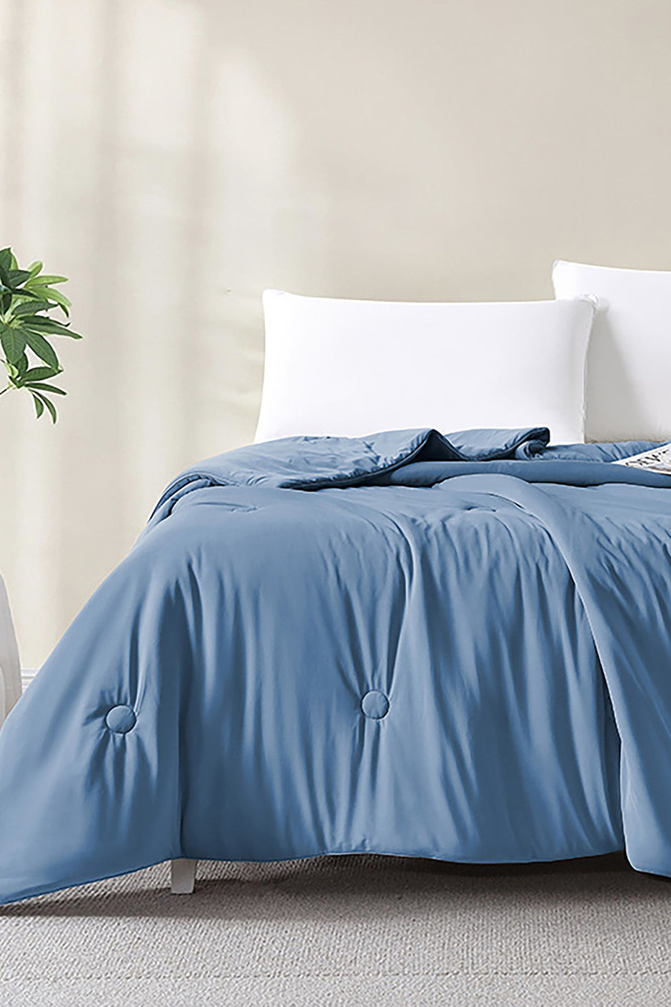 Cool Steel Blue Dyed Cooling Blanket