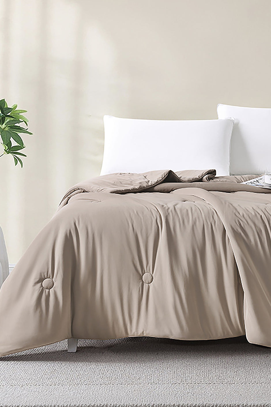 Cool Stone Beige Dyed Cooling Blanket