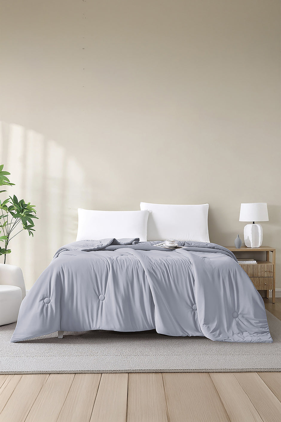 Cool Steel Grey Dyed Cooling Blanket